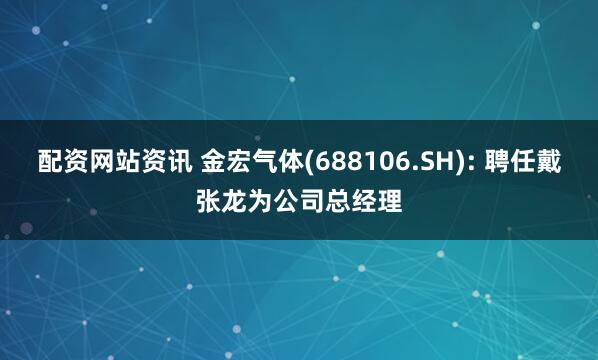 配资网站资讯 金宏气体(688106.SH): 聘任戴张龙为公司总经理